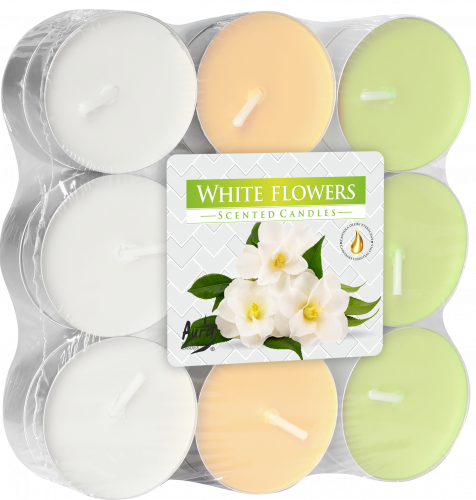 Aura čajová vonná svíčka bílé květy