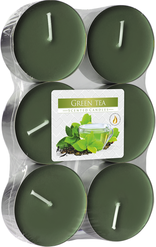 AURA čajová svíčka 6ks MAXI zelený čaj