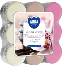 Aura čajová vonná svíčka Vanilka/Orchidej