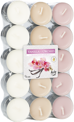 Aura čajová vonná svíčka Vanilka Orchidej 30ks