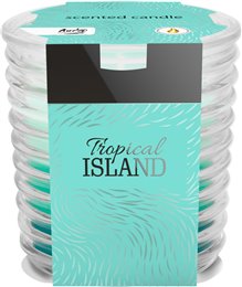 Tříbarevná vonná svíčka ve skle - Tropical ISLAND