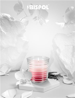 Tříbarevná vonná svíčka ve skle - Vanilka Orchidej